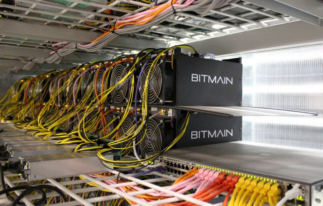 Bitcoin mining computers are pictured in Bitmain's mining farm near Keflavik, Iceland, June 4, 2016.  