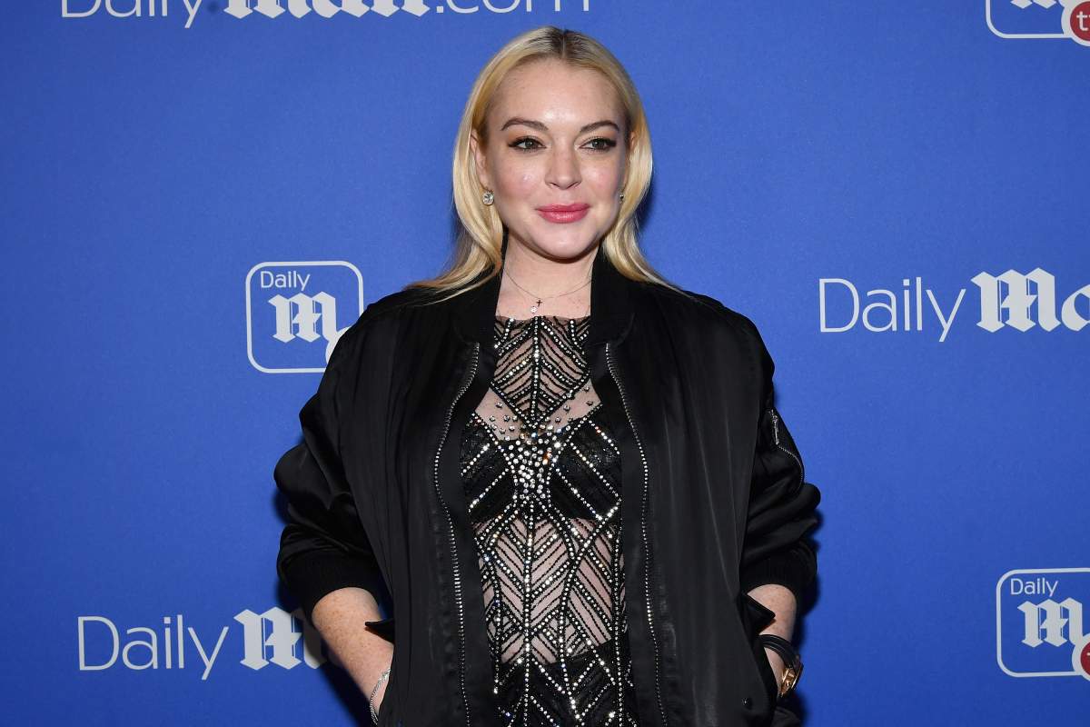 Lindsay Lohan attends DailyMail.com & DailyMailTV Holiday Party with Flo Rida on Dec. 6, 2017 at The Magic Hour in New York City.