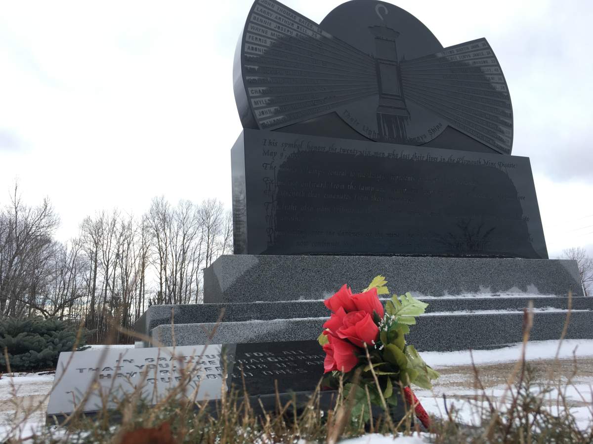 The Westray Memorial Monument at the park pays tribute to the 26 coal miners who died in the Westray mine disaster in May 1992.