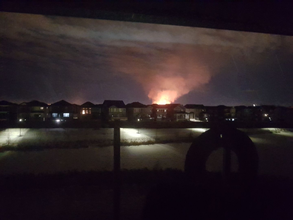 Two homes being built near Crystallina Nera Drive and 77 Street in north Edmonton were destroyed by fire early Monday morning. January 8, 2018.