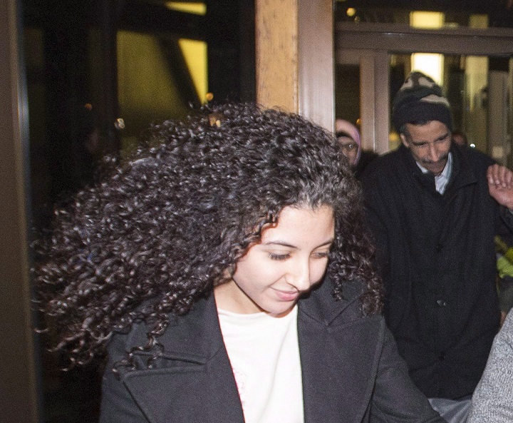 Sabrine Djermane leaves the courthouse after being acquitted of terror related charges Tuesday, December 19, 2017 in Montreal. The Crown has filed an appeal. Thursday, Jan. 18, 2018. 