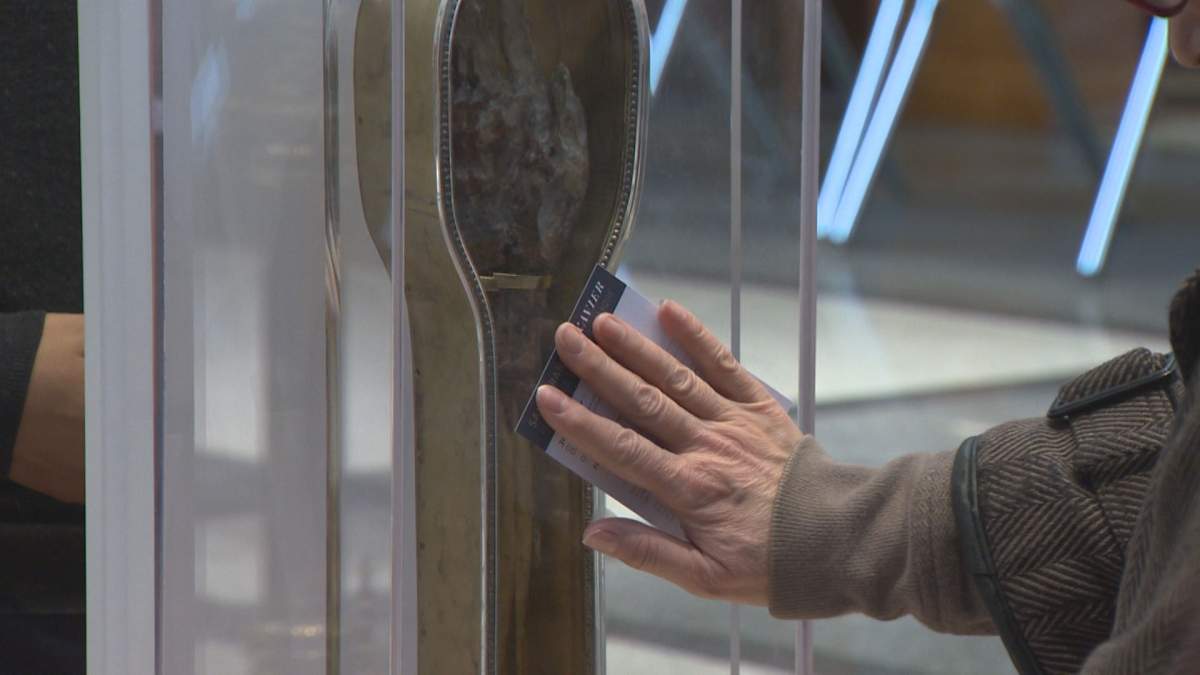 Hundreds have gathered at a Winnipeg church to touch a piece of St. Francis Xavier. 