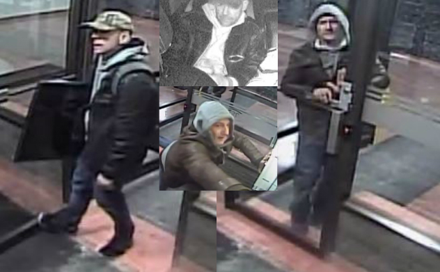 Both suspects in the break-and-enter are described as Caucasian males between 25 and 45 years of age with slim-to-medium builds.