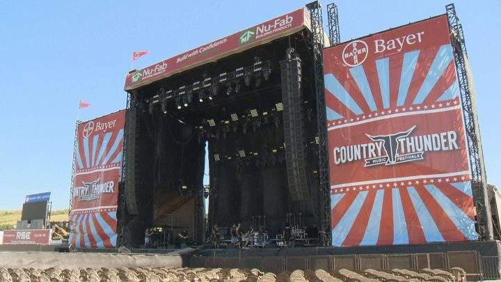 Saskatchewan RCMP is reporting three arrests the first night of Country Thunder music festival in Craven, Sask.