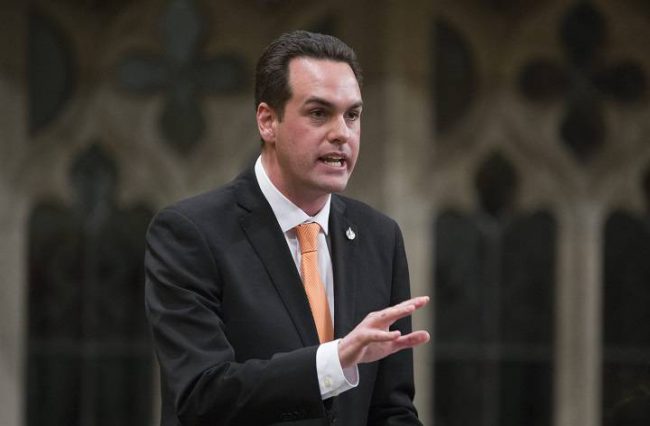 NDP MP Erin Weir rises during Question Period in the House of Commons Tuesday April 12, 2016 in Ottawa. 