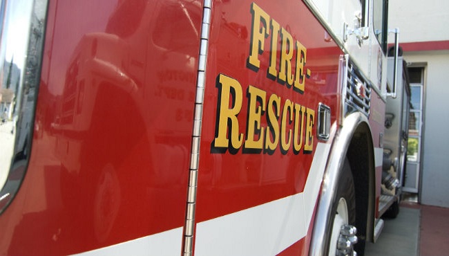 Firefighters in Strathcona County battle a blaze at the Northern Bear Golf Course.