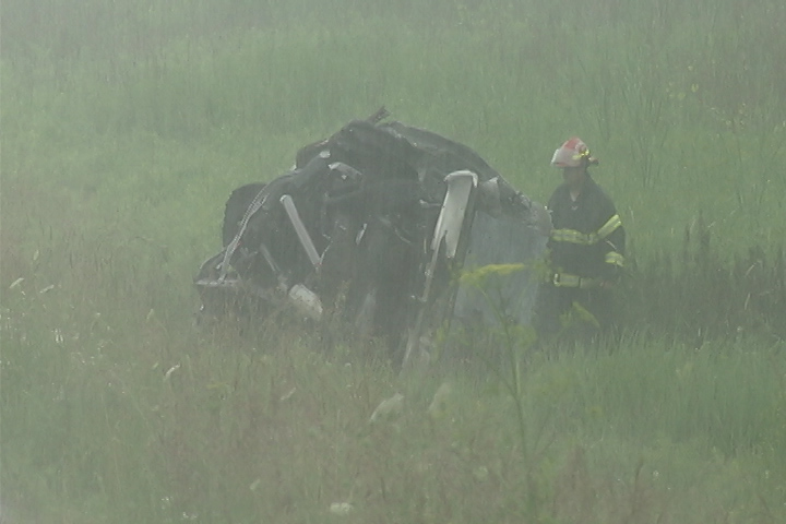 An occupant in a car was rescued after a collision on Highway 28 in July 2015.