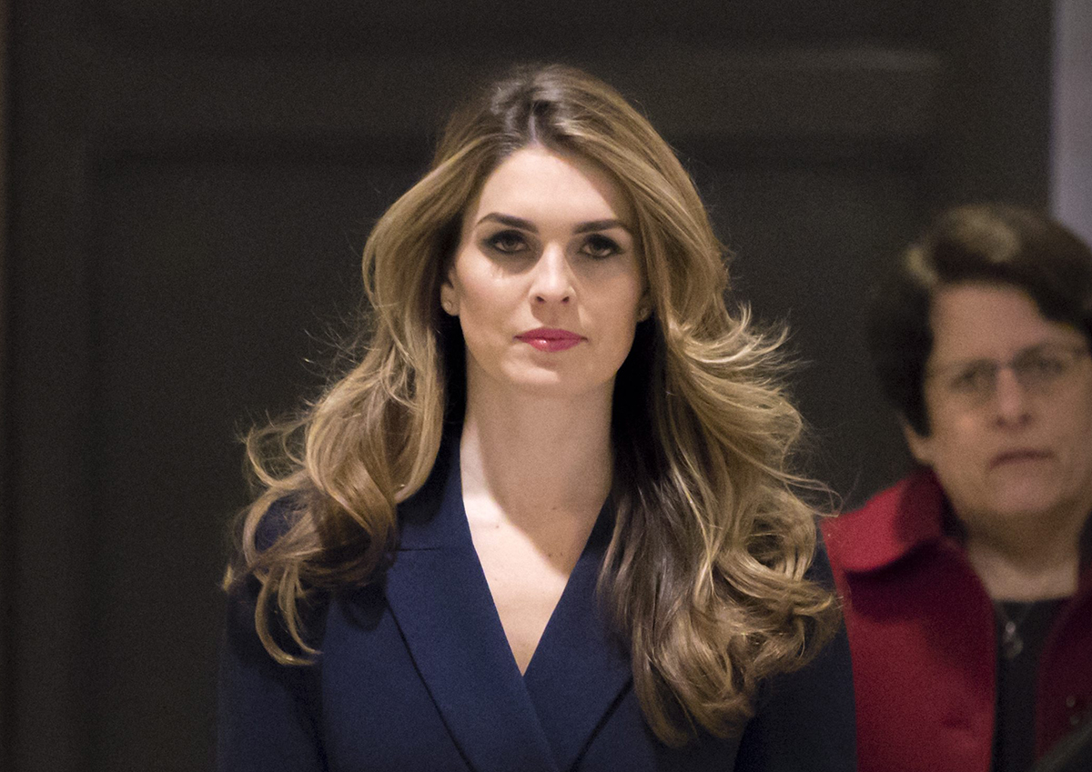 White House Communications Director Hope Hicks, one of President Trump's closest aides and advisers, arrives to meet behind closed doors with the House Intelligence Committee, at the Capitol in Washington, Tuesday, Feb. 27, 2018. 