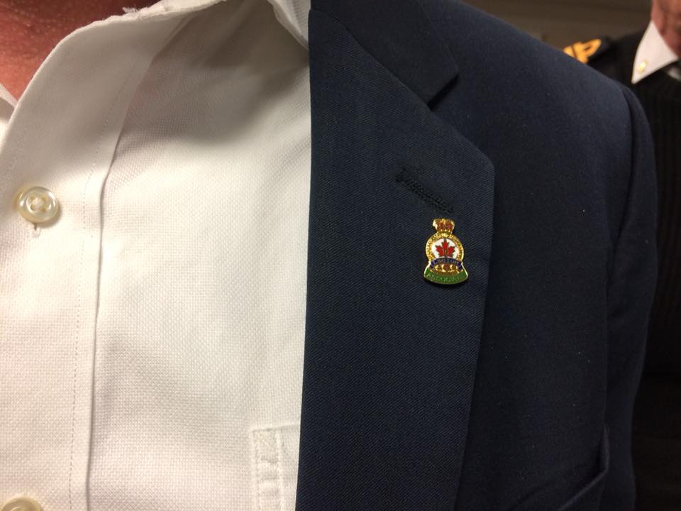 Mayor Matt Brown’s associate member pin, after being officially inducted into the Victory Branch’s membership.