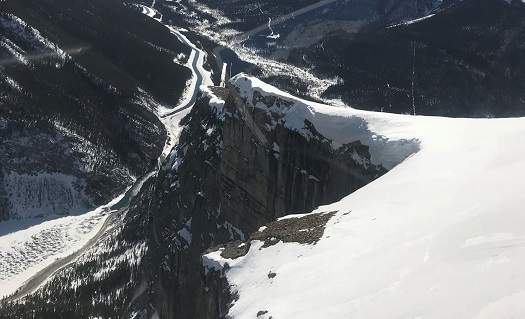 The second photo posted on the Kananaskis Country Public Safety Section Facebook page. This photo was taken during avalanche control on East End of Rundle mountain last Wednesday.