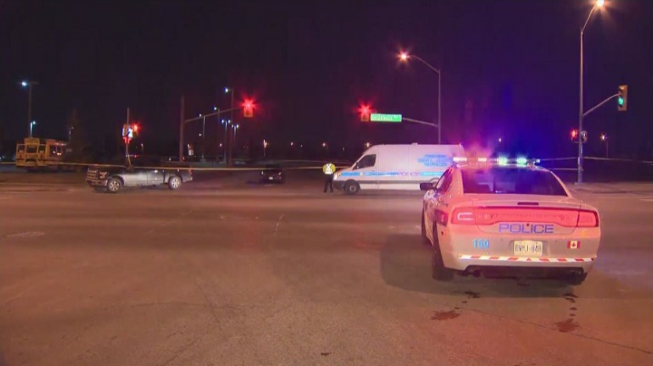 Peel Paramedics say a man was taken to a Toronto trauma centre in critical condition Monday evening.