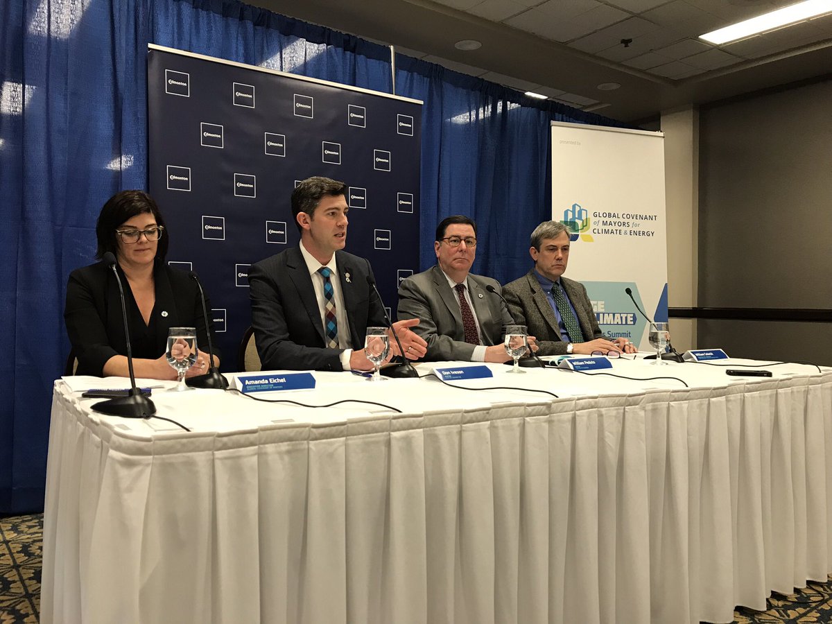 Mayors and experts from around the world gather in Edmonton for a summit on climate change, Sunday, March 4, 2018. 