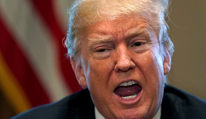 U.S. President Donald Trump announces that the United States will impose tariffs of 25 percent on steel imports and 10 percent on imported aluminum during a meeting at the White House in Washington, U.S., March 1, 2018. 