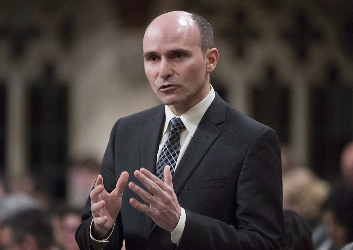 Families, Children and Social Development Minister Jean-Yves Duclos rises in the House of Commons in Ottawa on Friday, May 6, 2016.