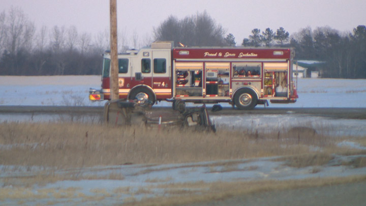 One person is dead after a two-vehicle crash just outside of Saskatoon.
