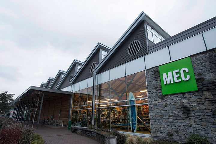 The outside of a Mountain Equipment Co-Op is seen in North Vancouver on Mon. Dec. 9, 2017.