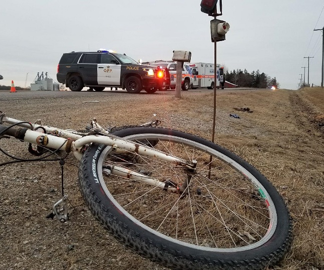 Wellington County OPP say a cyclist was killed north of Guelph on Wellington Road 7 Tuesday morning.