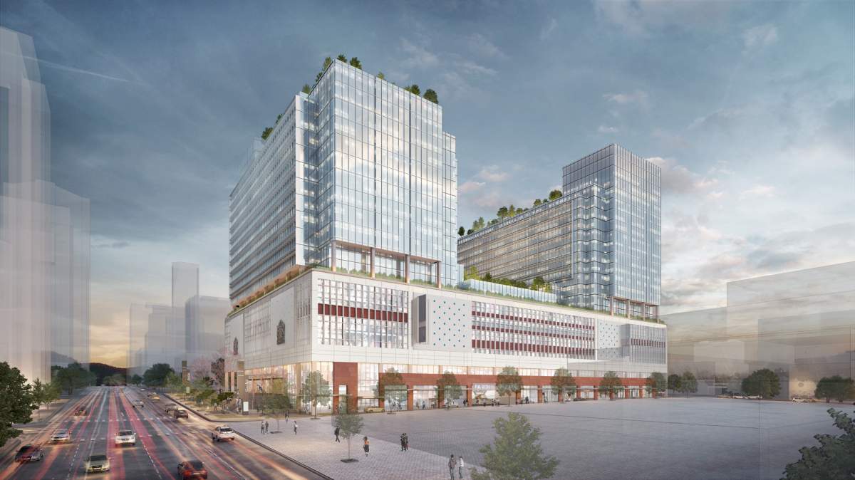 Artist rendering of what the new Amazon Vancouver headquarters will look like.