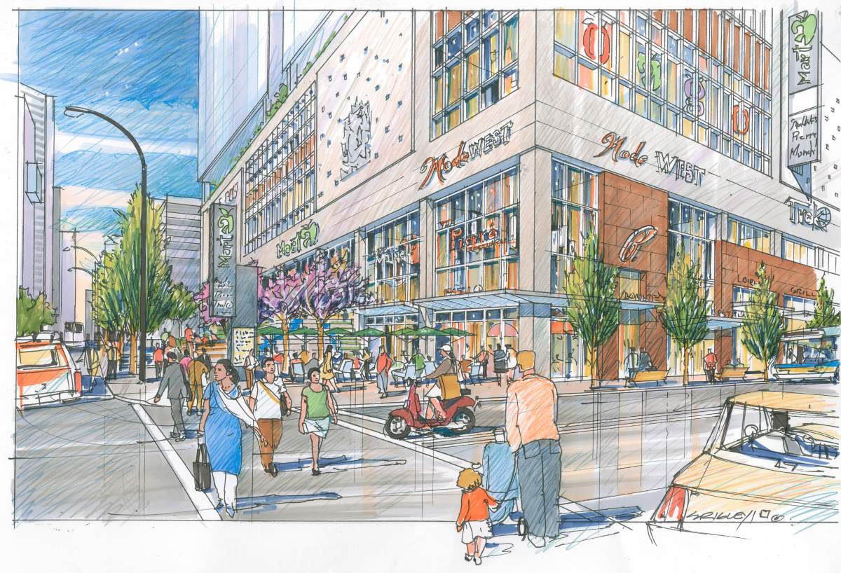 Artist rendering of what the new Amazon Vancouver headquarters will look like.