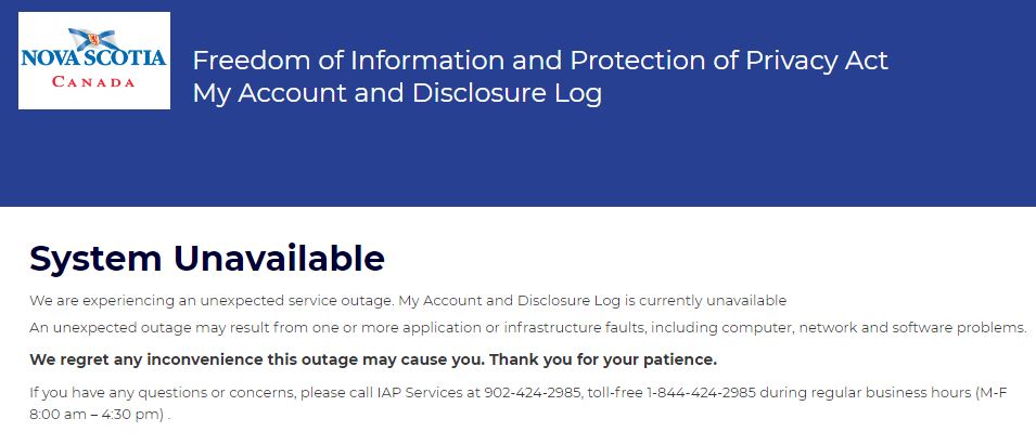 Nova Scotia won’t say why freedom of information website taken offline - image