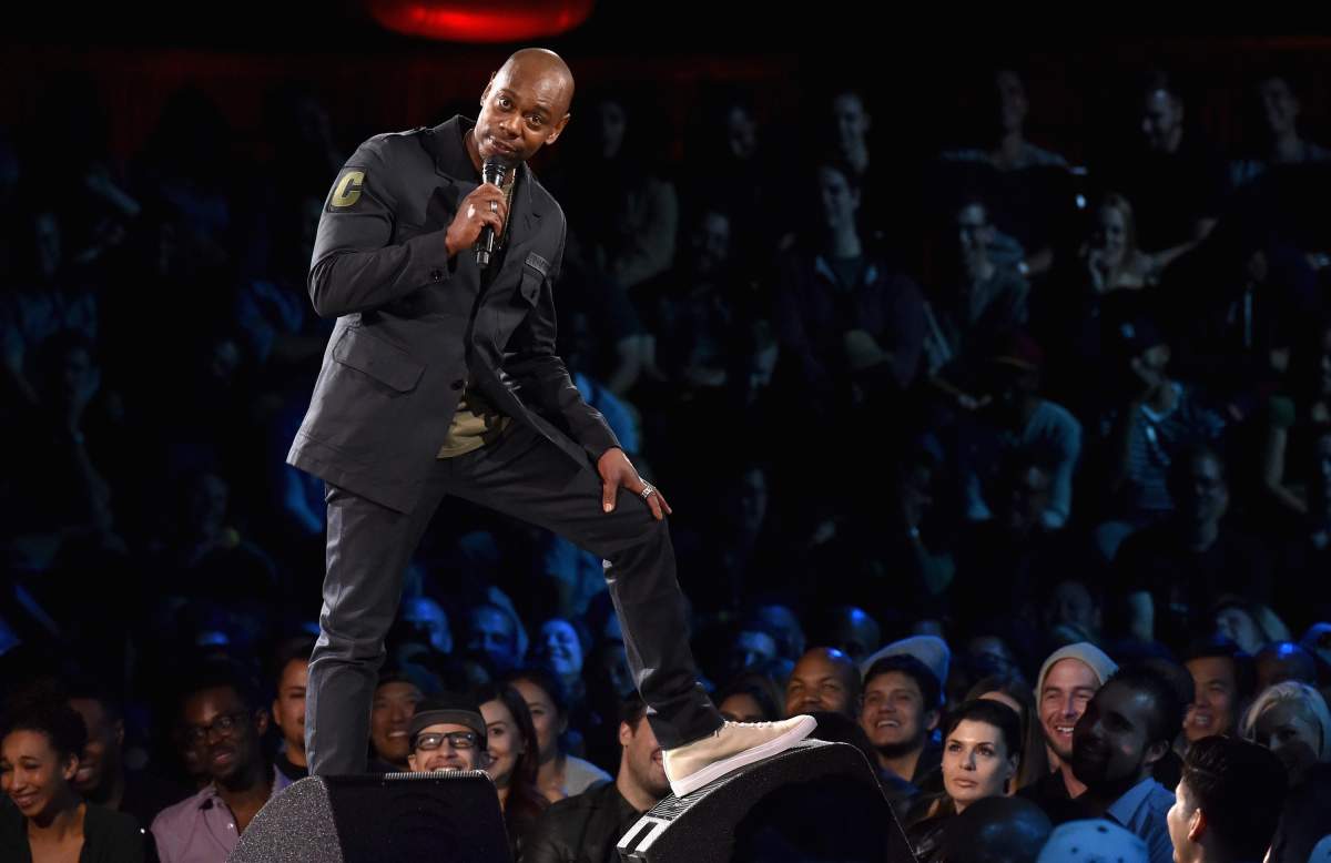Dave Chappelle performs to a sold out crowd onstage at the Hollywood Palladium on March 25, 2016 in Los Angeles, California.