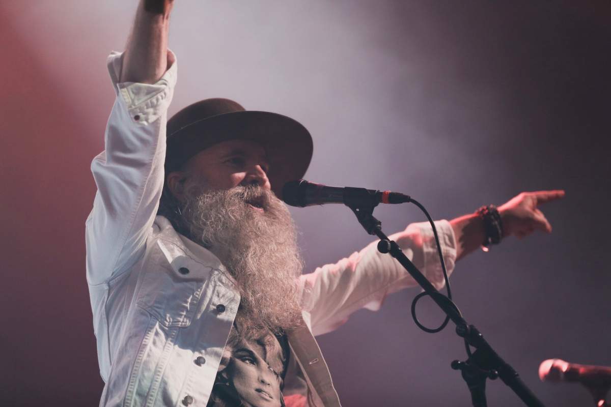 David Roberts of The Washboard Union performs onstage.