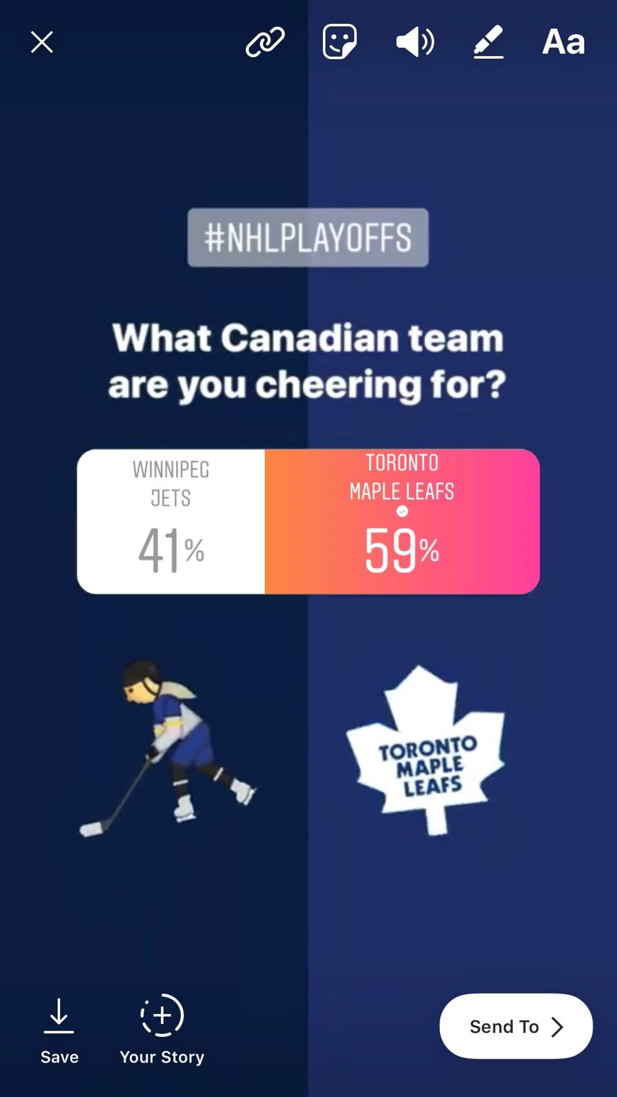 early results of an Instagram poll showed the bulk of voters across the country were cheering for the Leafs.