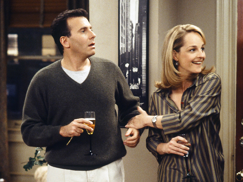 Paul Reiser as Paul Buchman and Helen Hunt as Jamie Stemple Buchman on 'Mad About You.'.