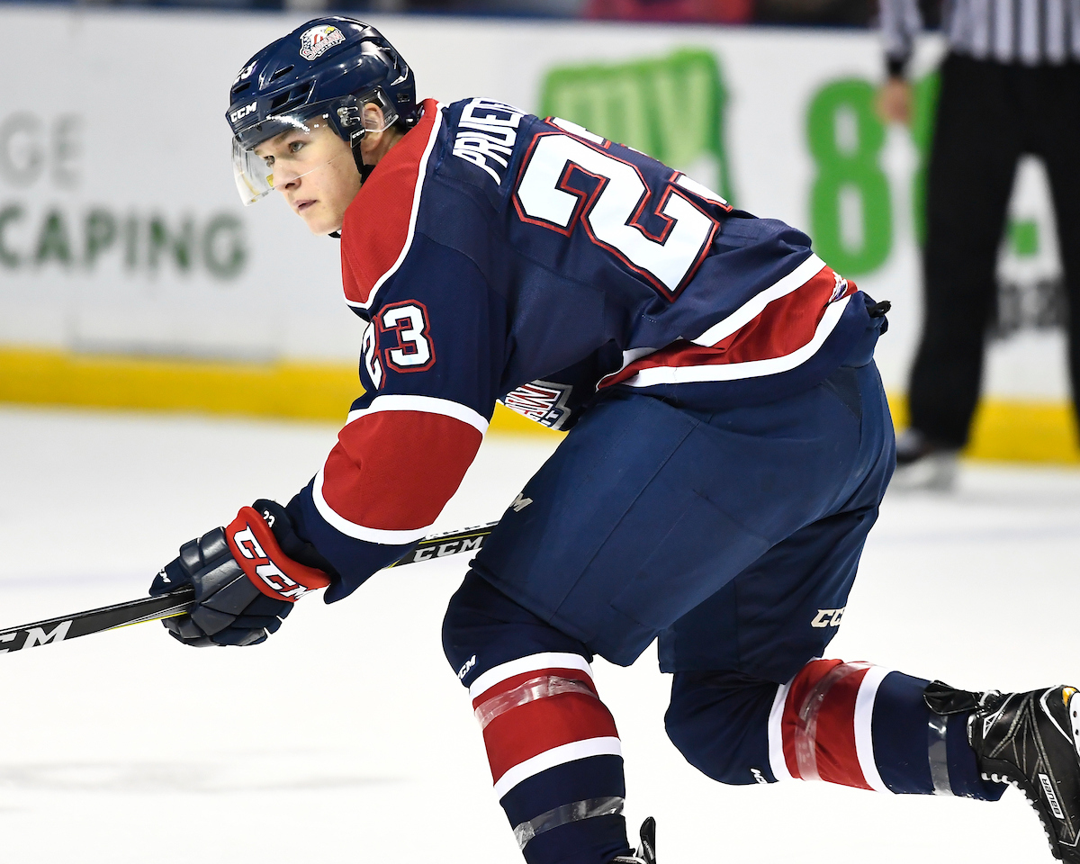 Aidan Prueter was taken in the second round by the Saginaw Spirit.