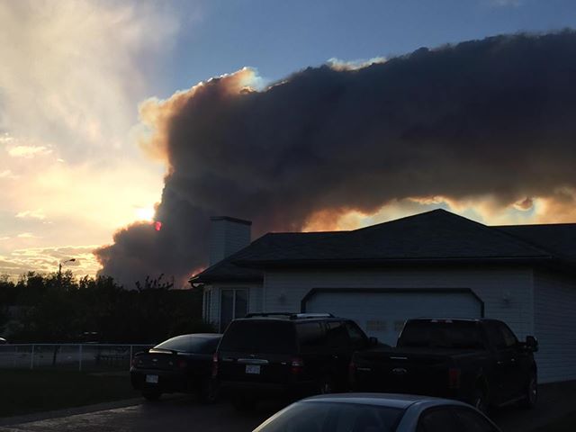 A fire burning near the northern Alberta town of Manning on May 28 and 29, 2018.