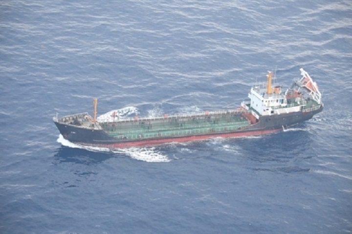 North Korean-flagged tanker JI SONG 6 is pictured in the East China Sea in this photo taken on May 19, 2018 and released on May 29, 2018 by Japan's Ministry of Defense.