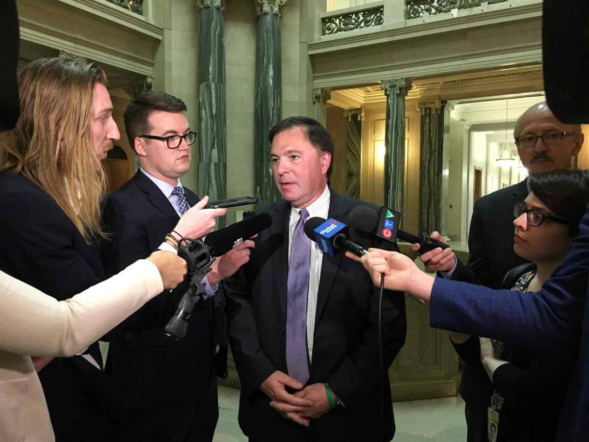 Deputy premier Gordon Wyant discusses the status to Saskatchewan's '60s Scoop apology, May 28, 2018.
