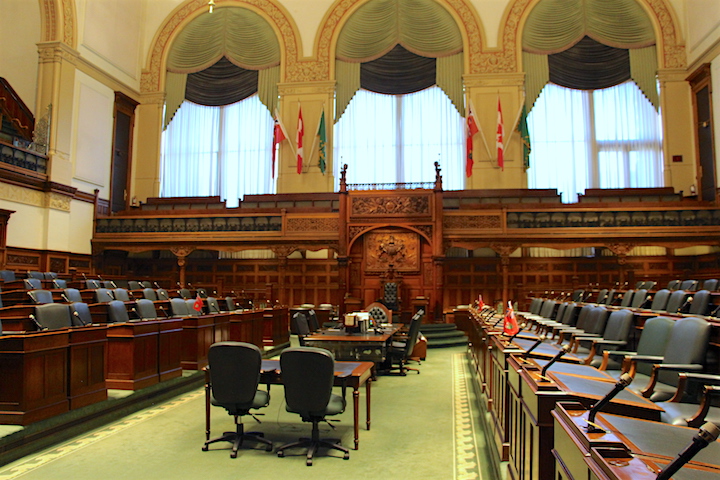 Inside the Ontario legislature at Queen's Park.
