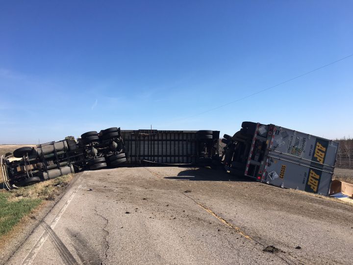 Authorities are investigating a collision on Highway 791 near Indus, Alta.