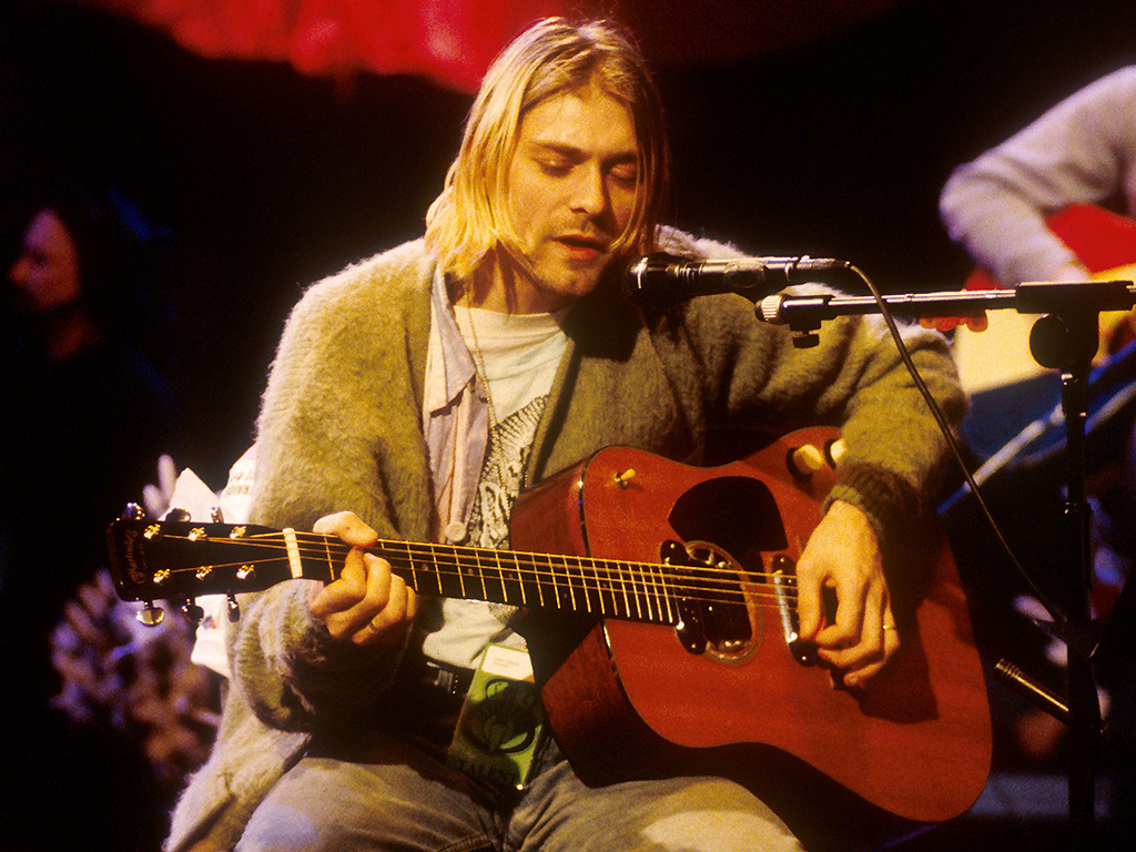 Kurt Cobain of Nirvana during the taping of 'MTV Unplugged' at Sony Studios in New York City, in November 1993.