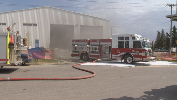 The alarm system had sounded and everyone in the Loraas Recycle building evacuated before crews arrived.