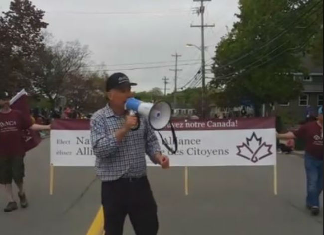 The National Citizens Alliance marched in the 86th Annapolis Valley Apple Blossom Festival in Kentville, N.S., on Saturday.