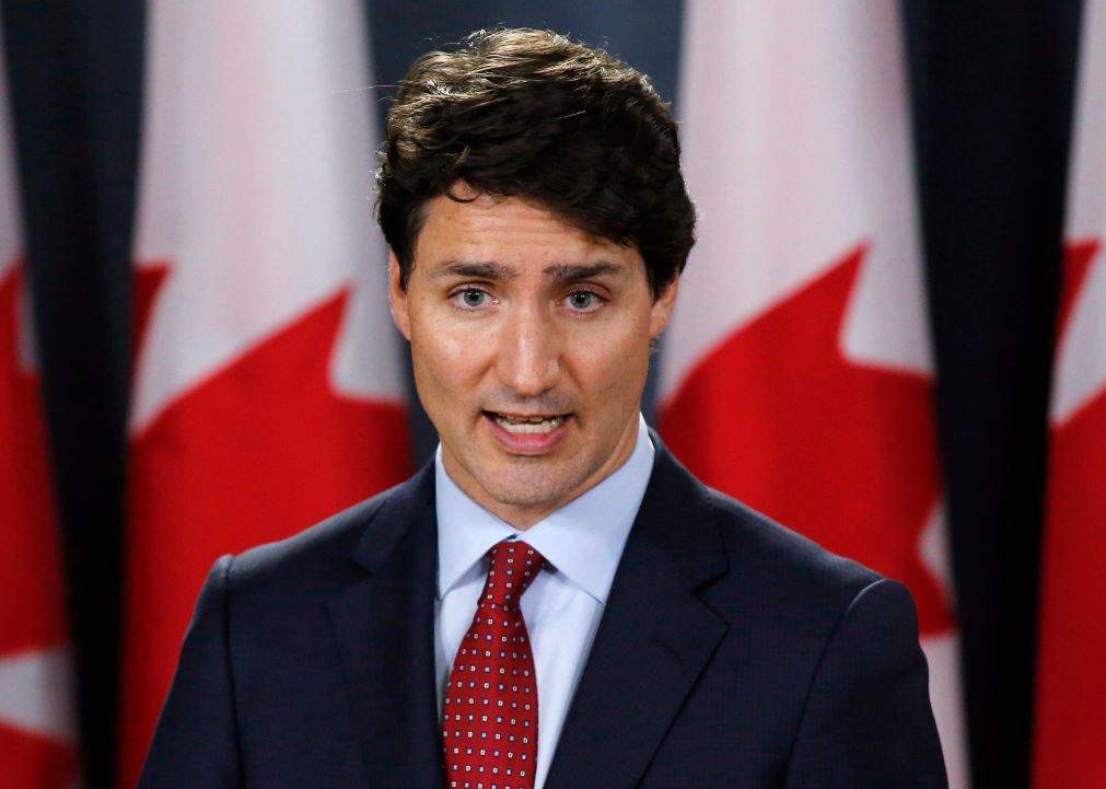 Prime Minister Justin Trudeau speaks at a press conference on Parliament Hill in Ottawa on Thursday, May 31, 2018.