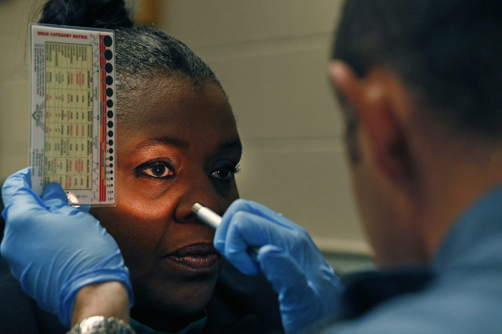 Colorado police officers train to recognize drug-impaired drivers in this file image. 