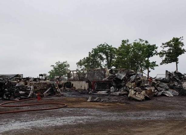 Photo from the scene of the early morning blaze. 