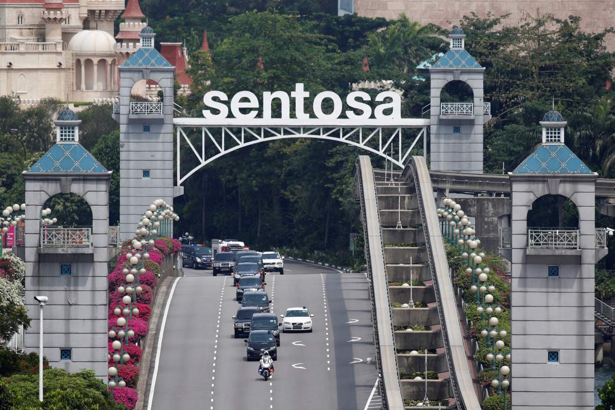 The motorcade of North Korea’s leader Kim Jong Un departs Sentosa island in Singapore June 12, 2018.