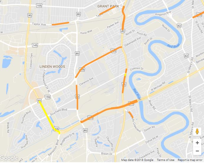This map shows the road closures around town Sunday, June 17.