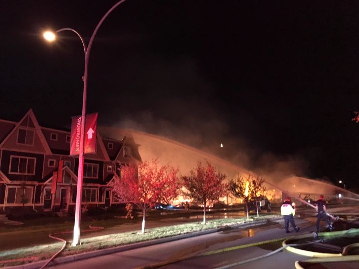 Fire crews battled an early morning blaze in Cochrane June 2018.
