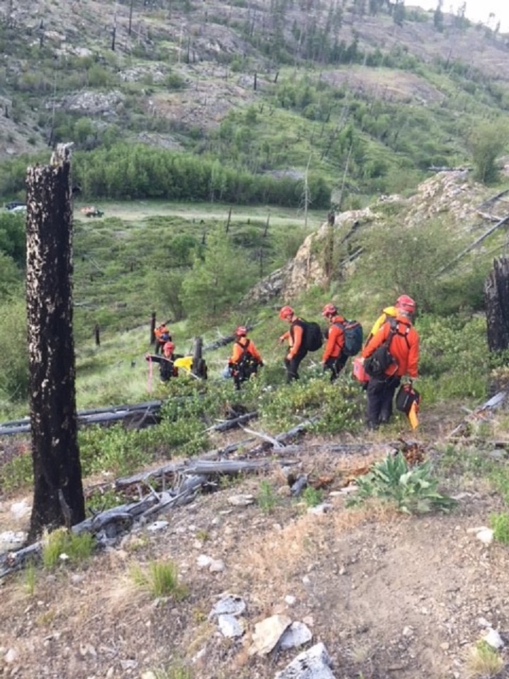 The steep terrain that Penticton Search and Rescue had to deal with in rescuing the injured mountain biker.