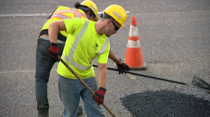 The City of Saskatoon says a semi-truck narrowly missed a worker and damaged equipment in a construction zone.