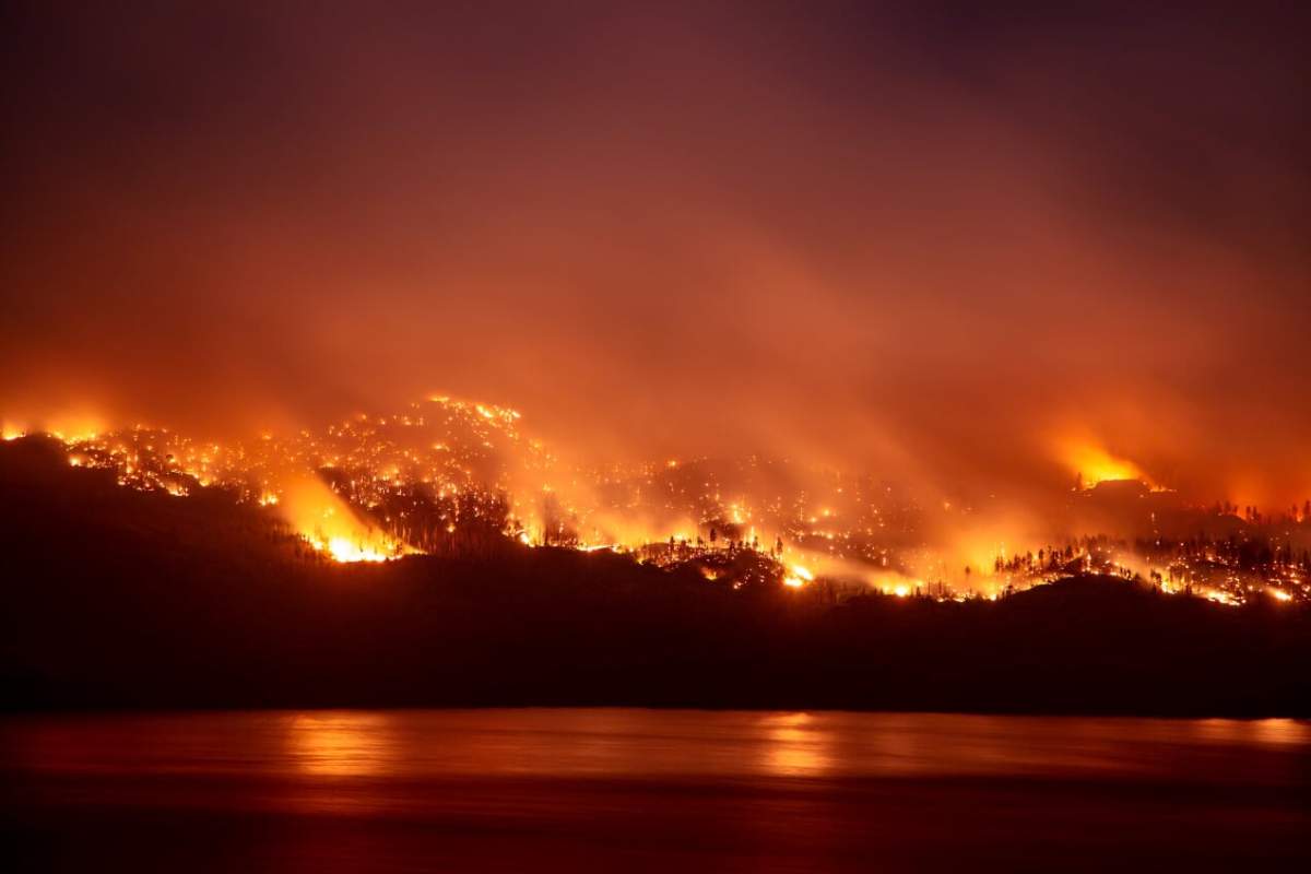 Wildfires burning in the Okanagan Wednesday July 19, 2018.