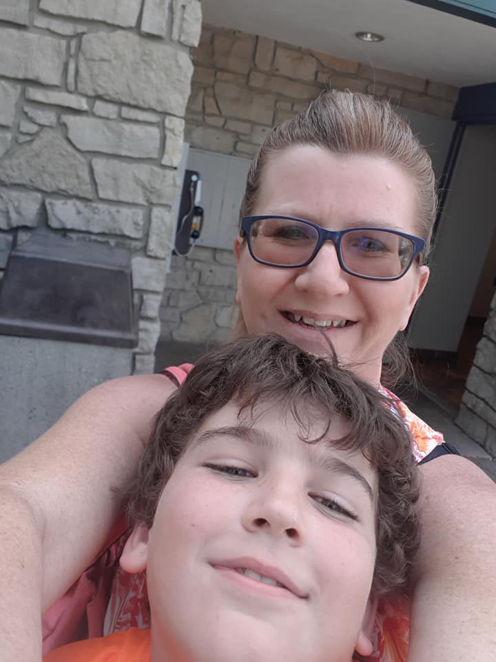 Joanne Beckett and her eight-year-old son Zak.