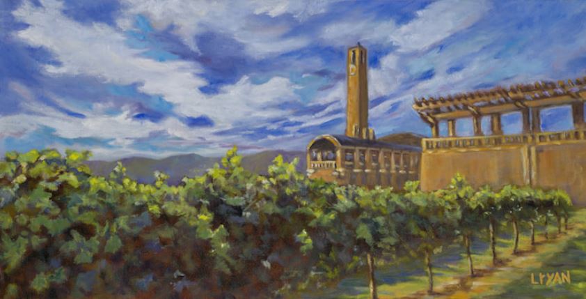 An oil painting by Laurie Ryan titled ‘Mission Hill Morning.’