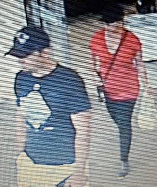 Police say this man and woman are suspects in connection with the scam.