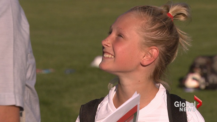 11-year-old Anya Tkachyk will play for Calgary’s zone 3 girls soccer team at the Alberta Summer Games. Deer Run, Calgary, July 13th, 2018.